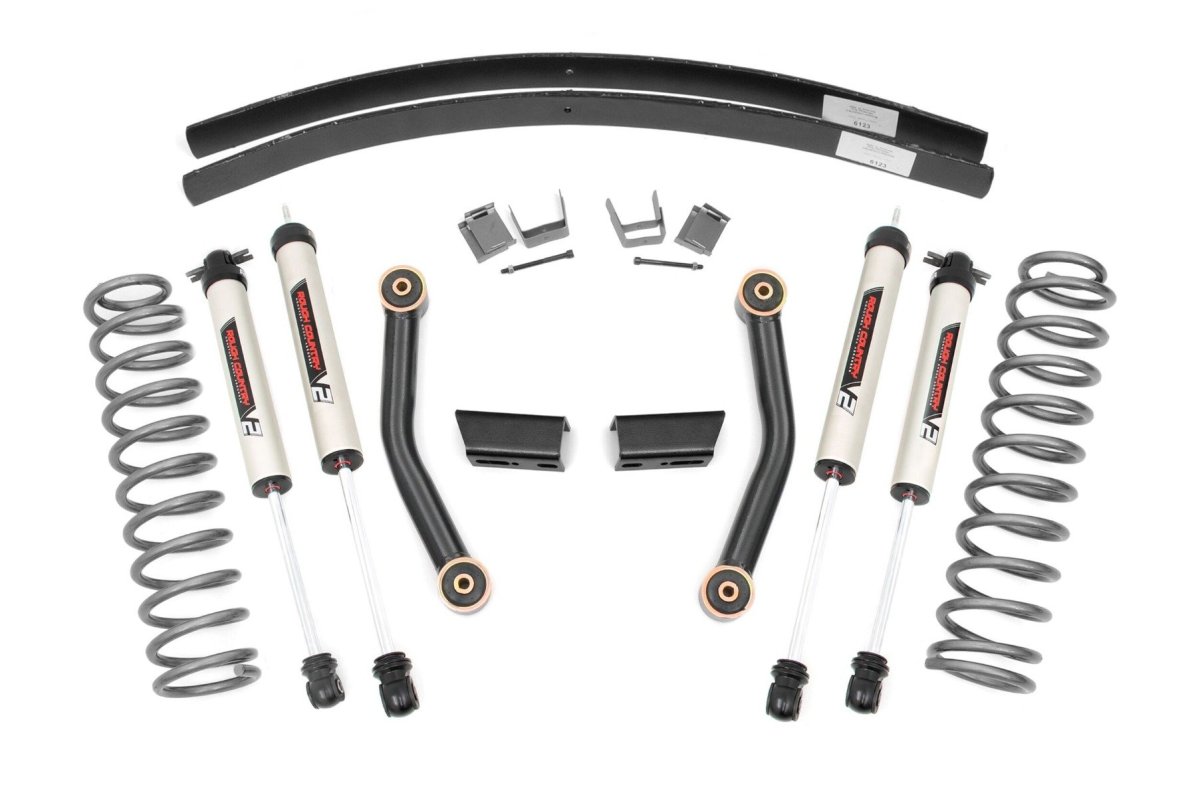 Jeep Cherokee Suspension Lift Kit - Rough Country - SII | RR AAL | V2 Shocks - '84-'01